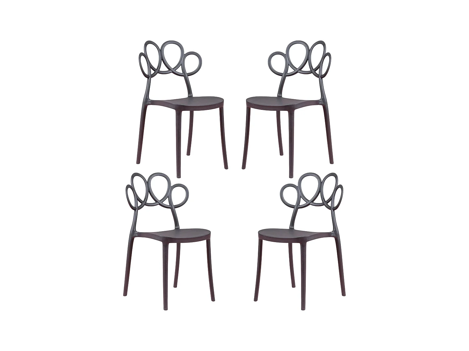 Lot de 4 chaises de jardin design - Dream - Noir