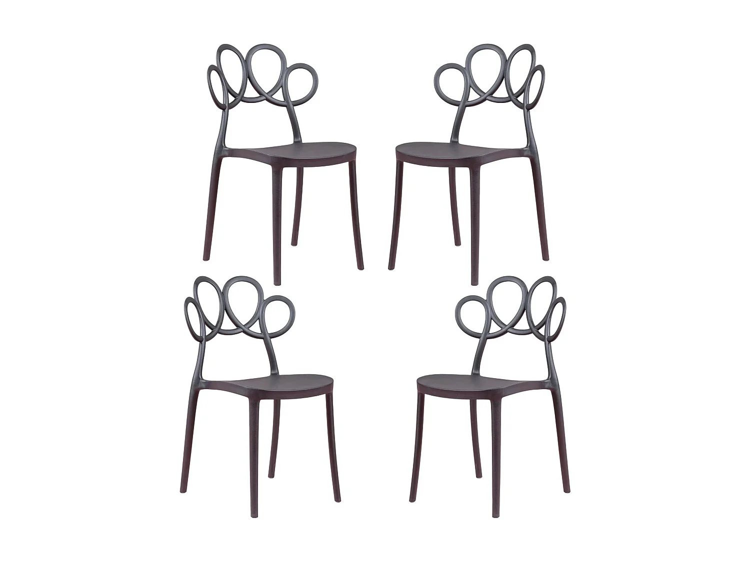 Lot de 4 chaises de jardin design - Dream - Noir