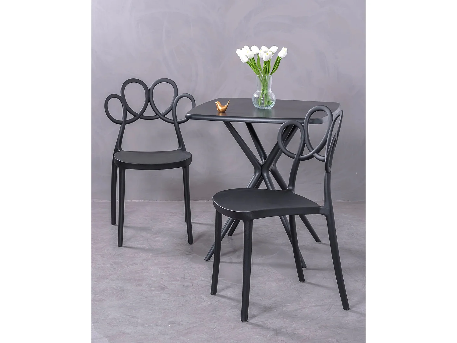 Lot de 4 chaises de jardin design - Dream - Noir