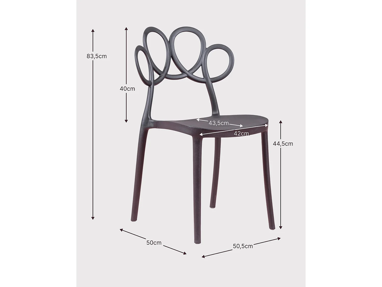 Lot de 4 chaises de jardin design - Dream - Noir