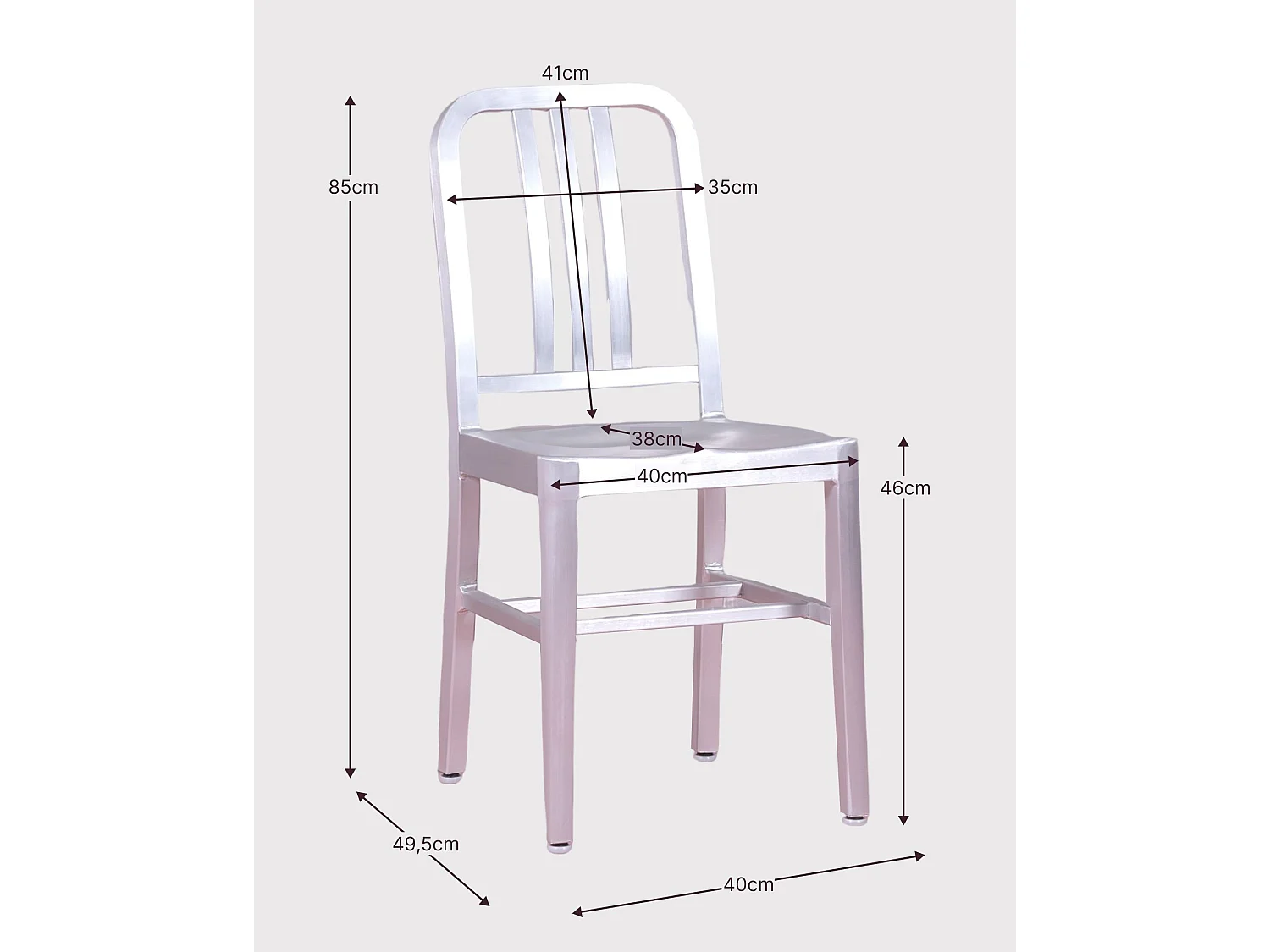 Sedia dal design industriale - Navi Army - Aluminio