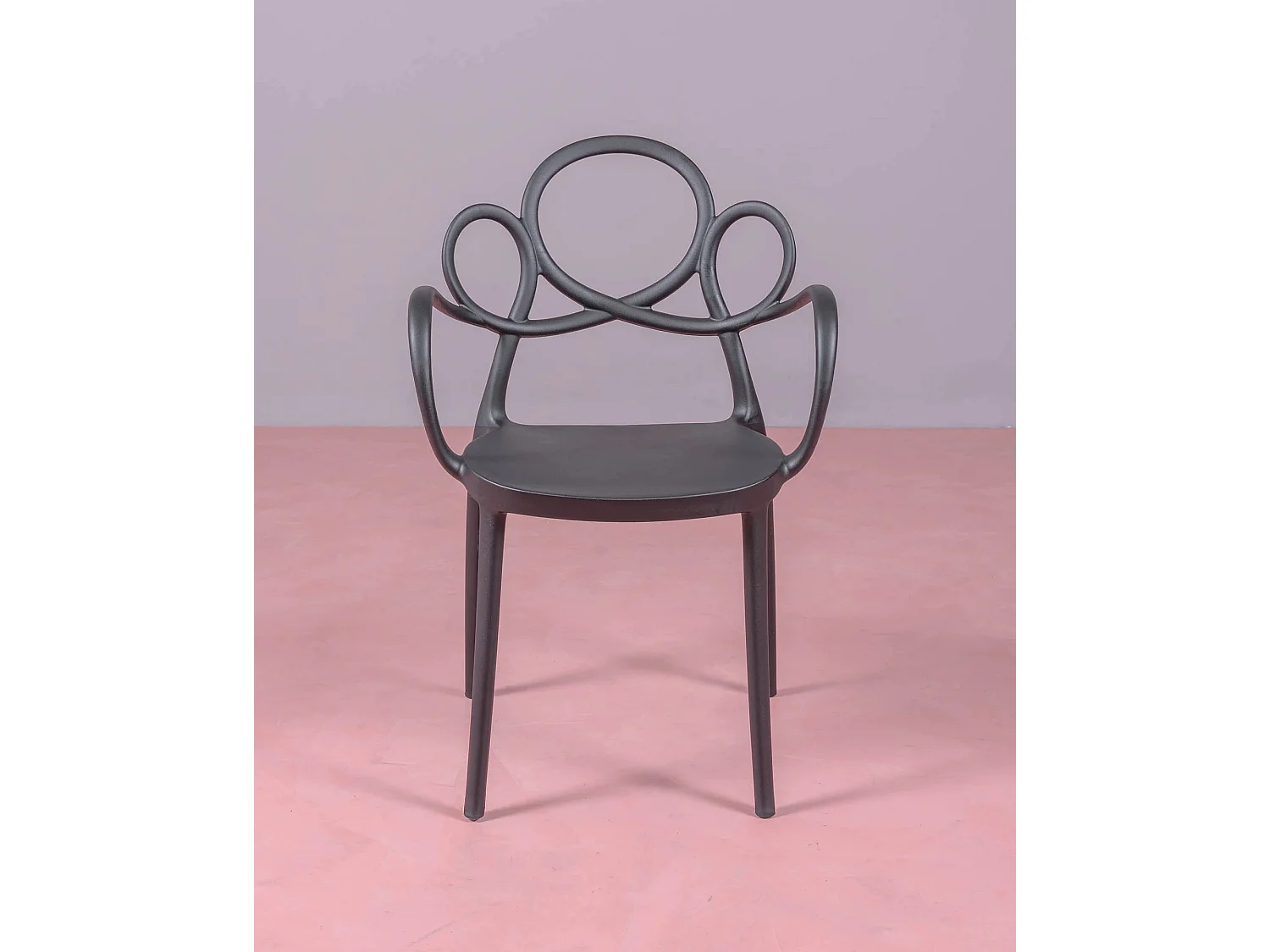 Conjunto de 4 cadeiras de design com braços e mesa para o jardim - Dream - Preto