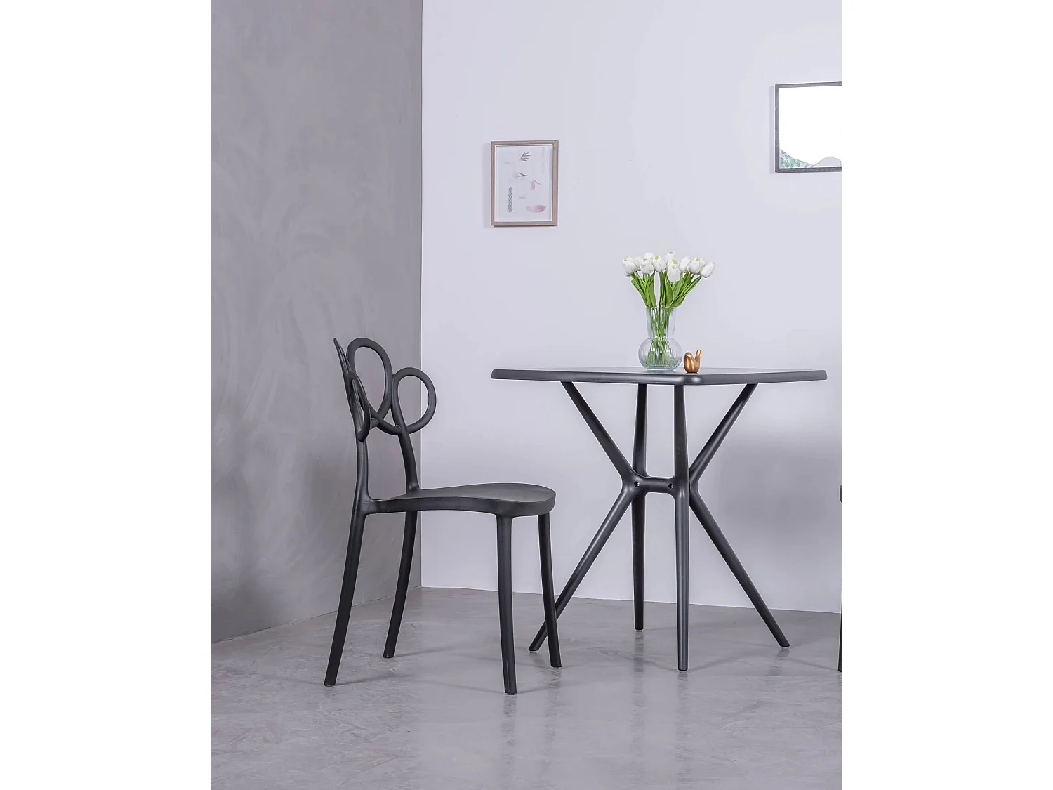 Pack 4 chaises et table design pour le jardin - Dream - Noir