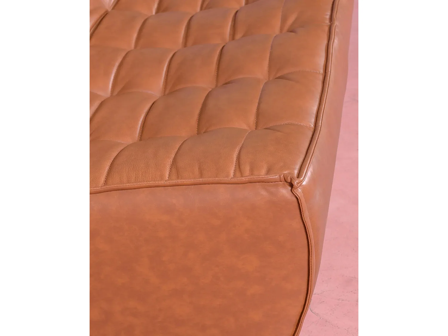 Canapé 2 places en cuir ancien - Lion - Brun