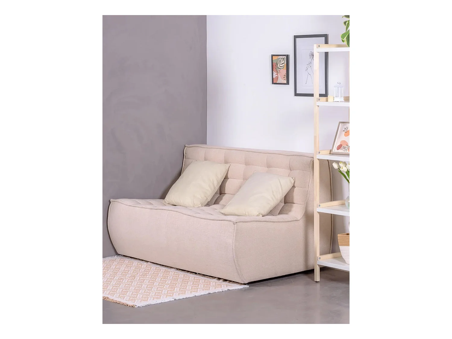 2-zitsbank bekleed met katoen - Lion - Beige