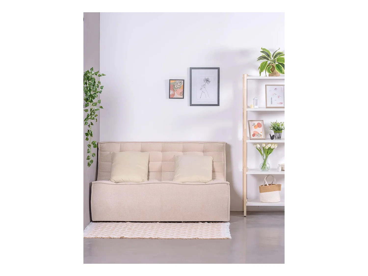 2-zitsbank bekleed met katoen - Lion - Beige