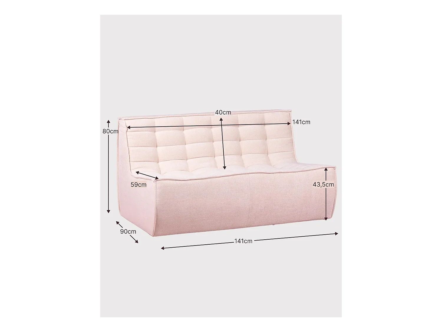 2-zitsbank bekleed met katoen - Lion - Beige