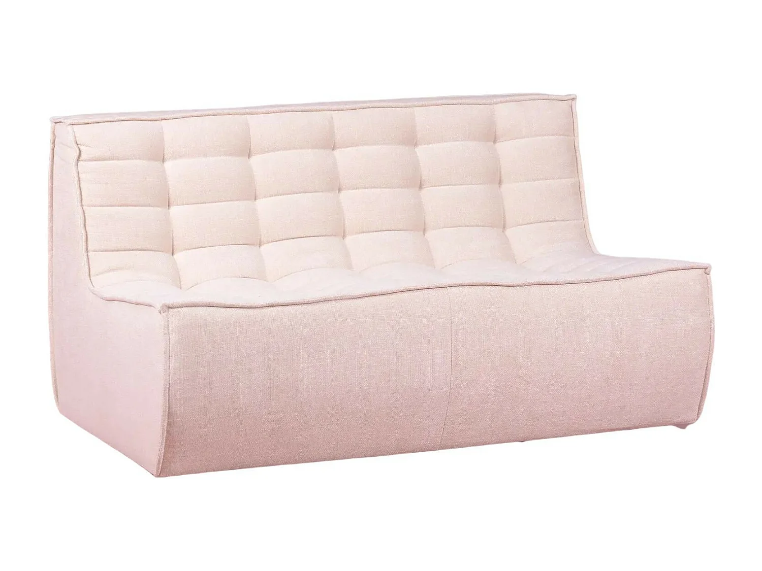 Canapé 2 places tapissé en coton - Lion - Beige