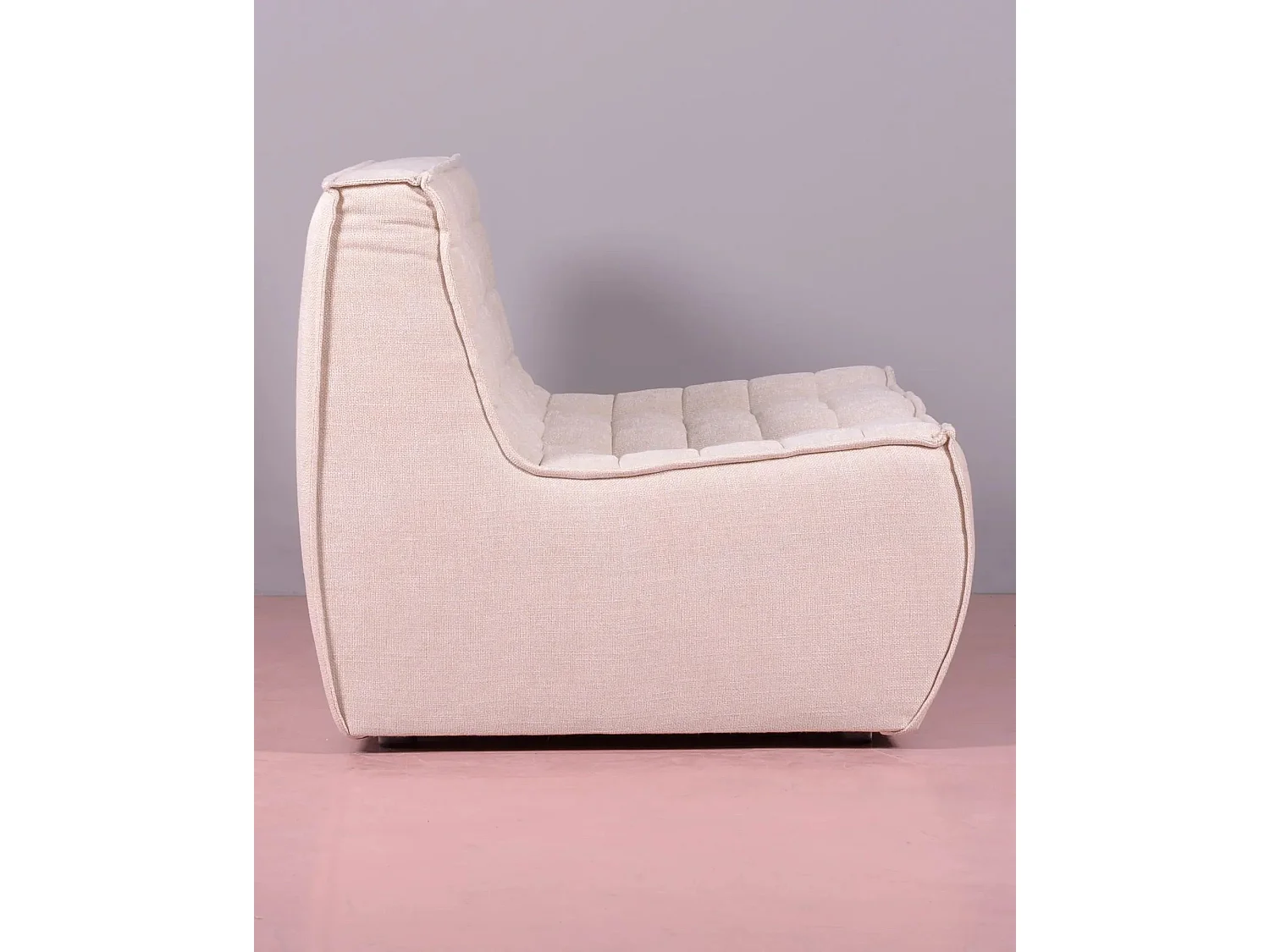 Canapé 2 places tapissé en coton - Lion - Beige