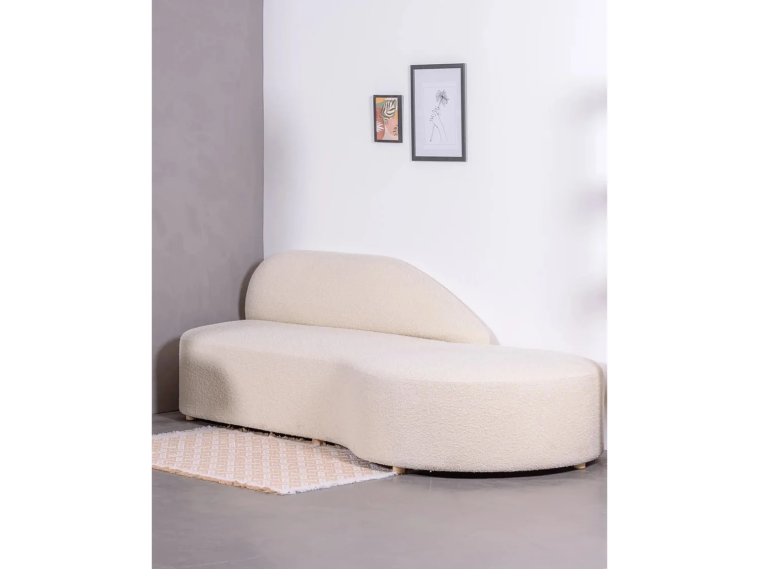 Designer-Sofa aus Bouclé-Stoff - Mozart - Weiß