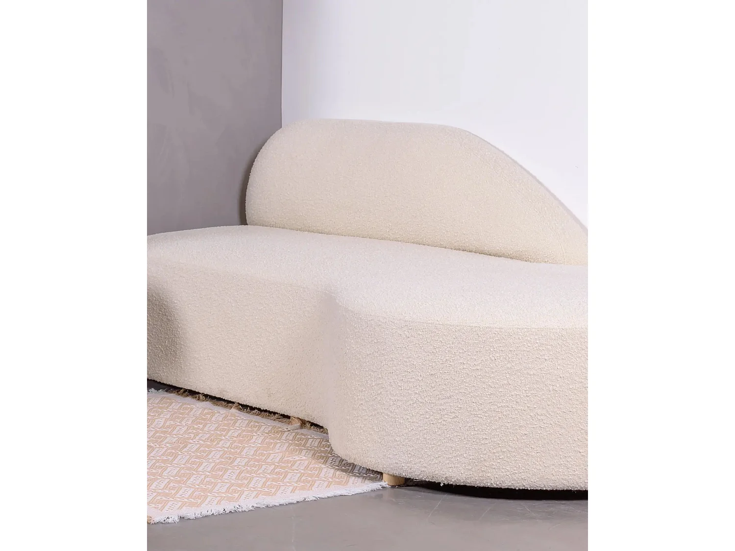 Designer-Sofa aus Bouclé-Stoff - Mozart - Weiß
