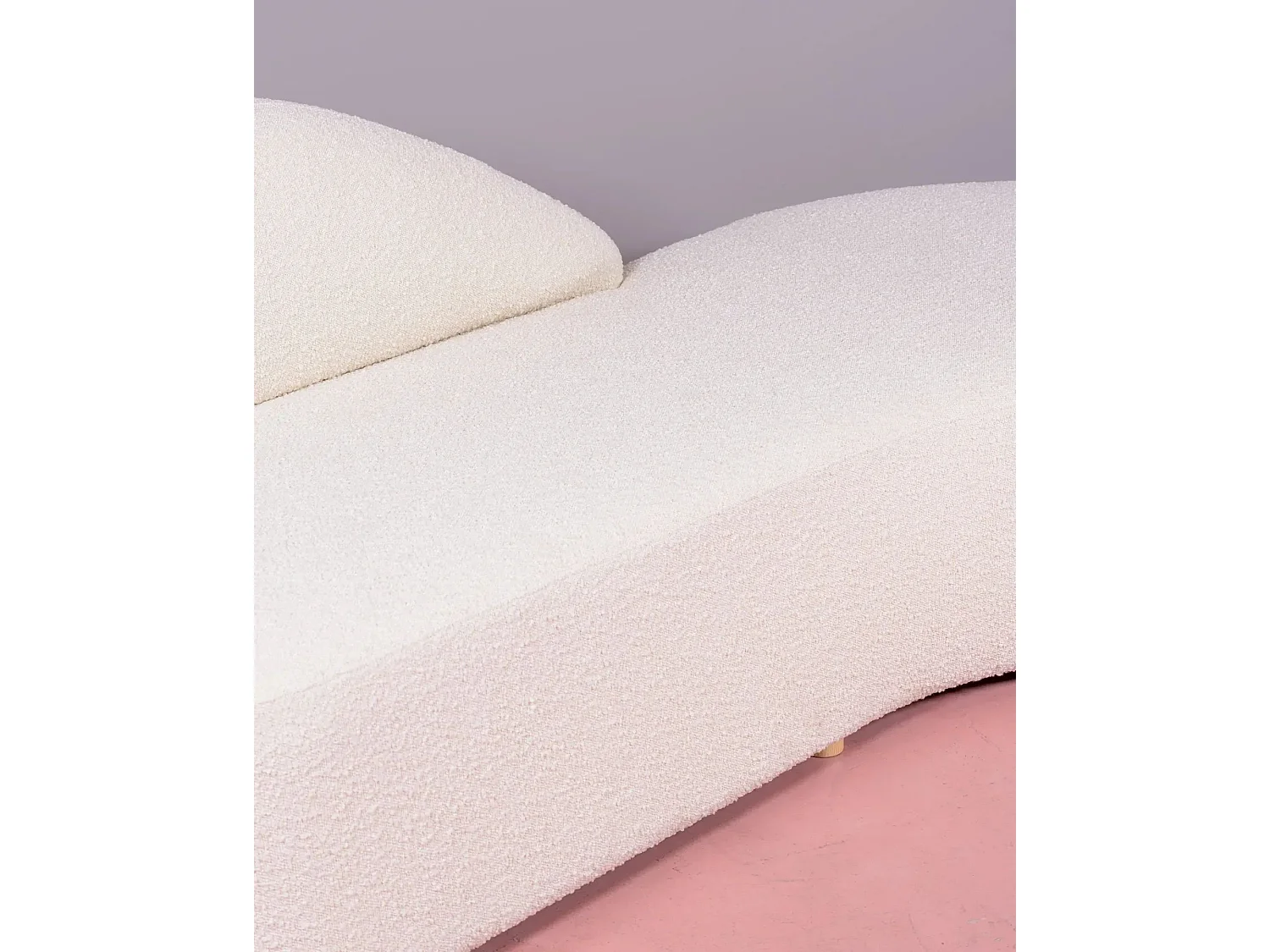 Designer bank in bouclé stof - Mozart - Wit