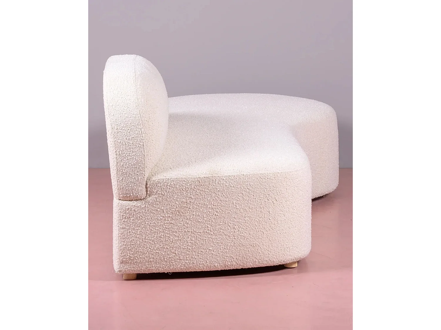 Designer bank in bouclé stof - Mozart - Wit