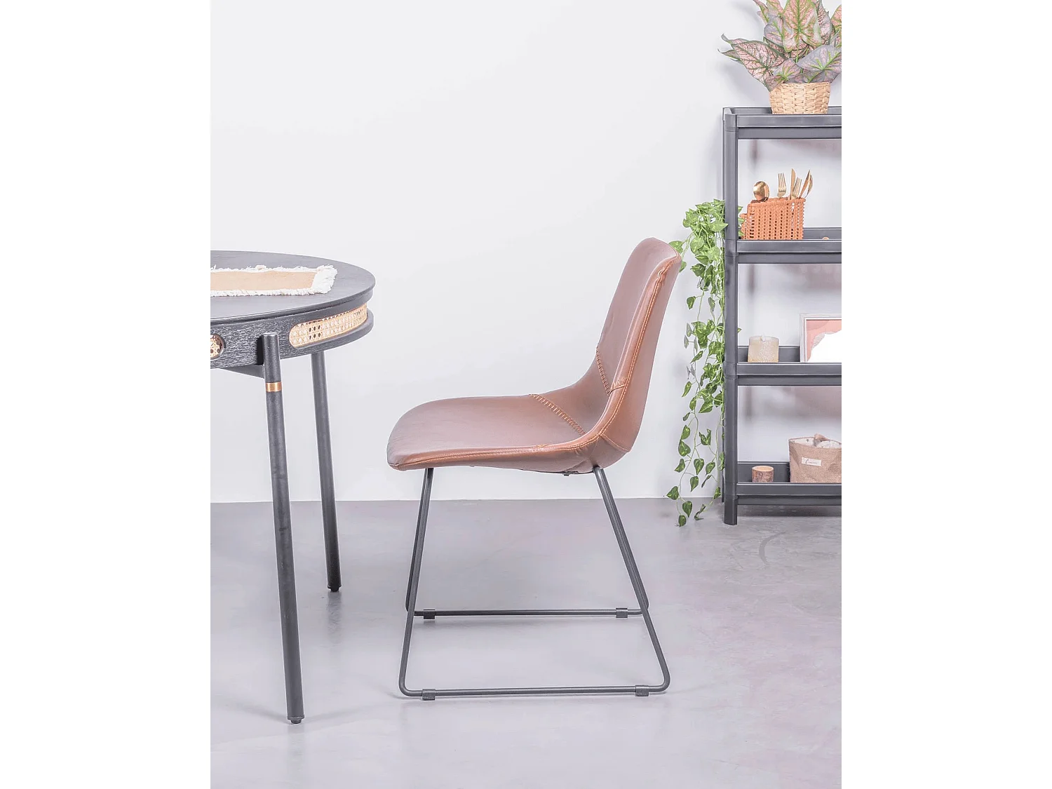 Lot de 2 chaises industrielles - City - Brun