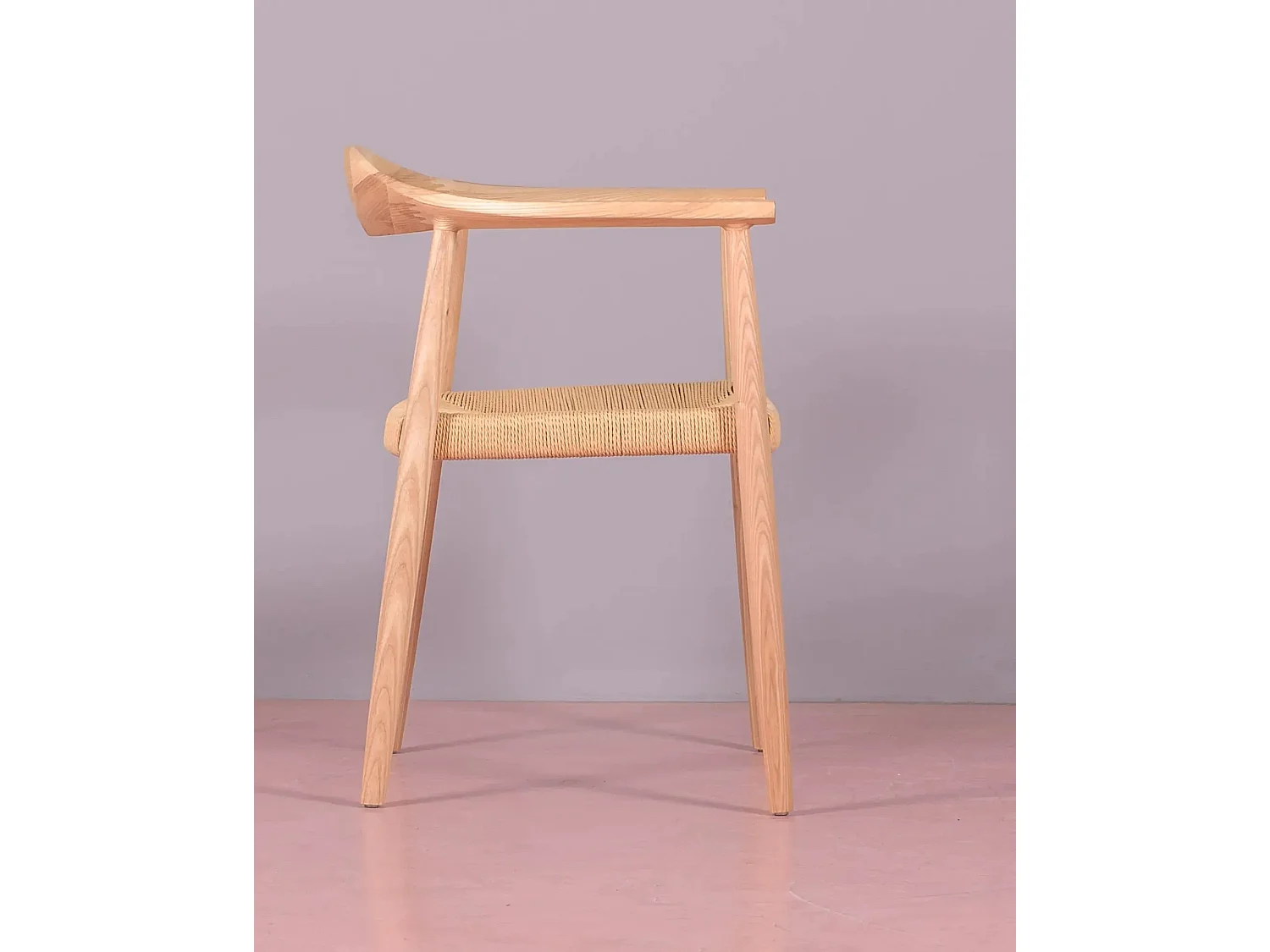 Chaise en bois de frêne naturel et assise en corde écologique - Santon - Frêne naturel