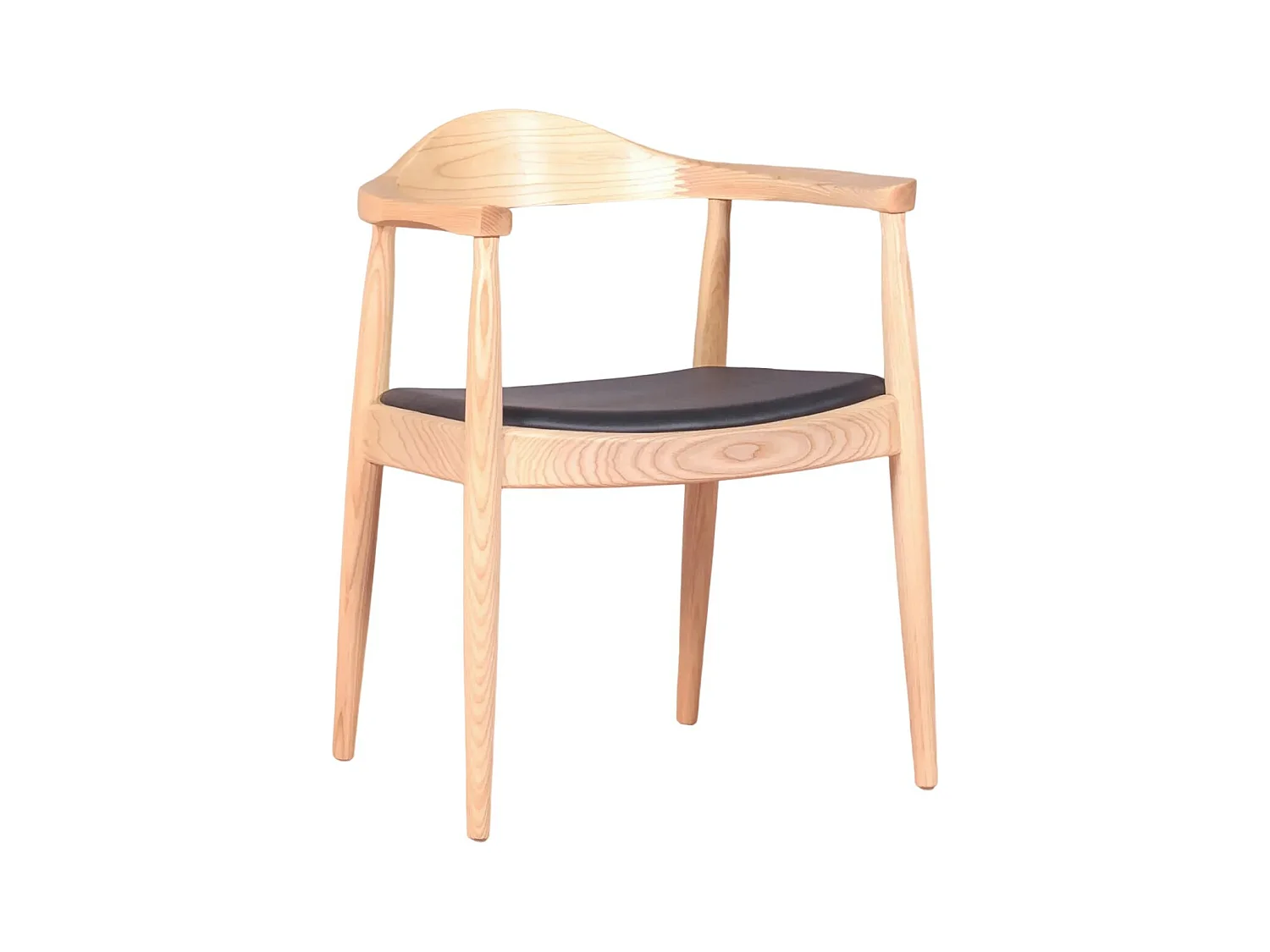 Chaise en frêne avec coussin en similicuir - Santon - Frêne naturel