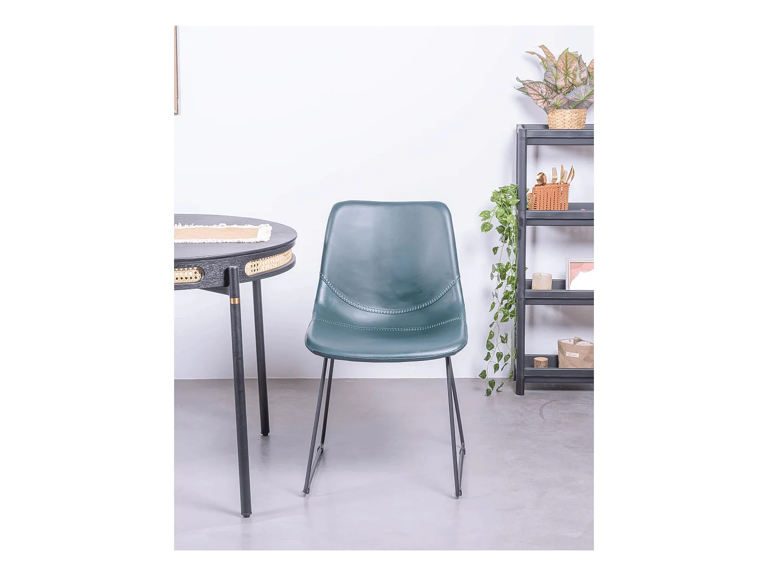 Set van 2 industriële stoelen - City - Groenachtig blauw