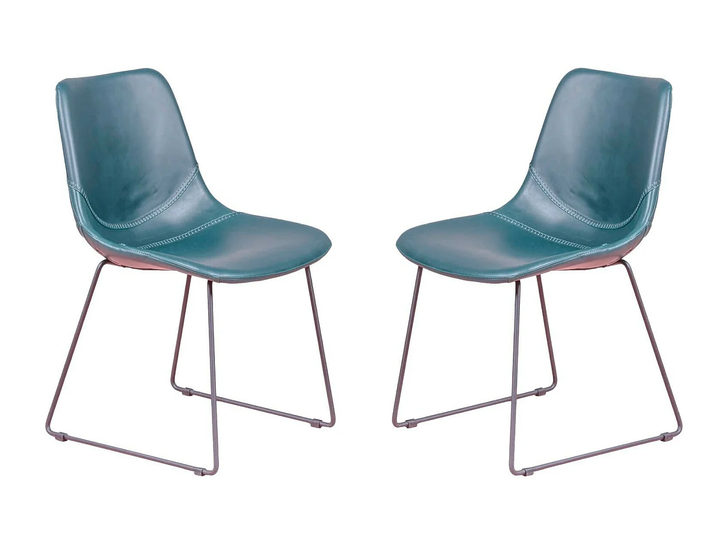 Lot de 2 chaises industrielles - City - Bleu verdatre