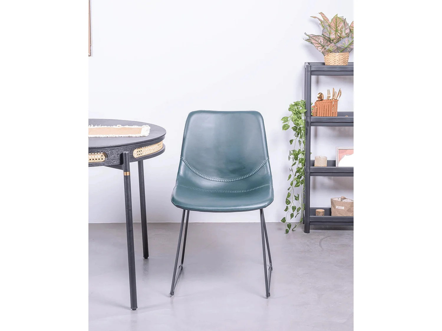 Lot de 2 chaises industrielles - City - Bleu verdatre