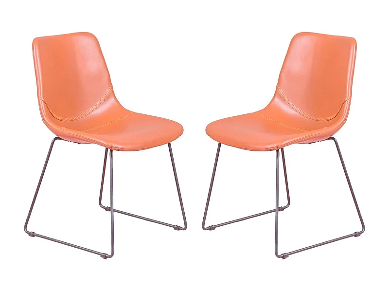 Conjunto de 2 cadeiras industriais - City - Laranja