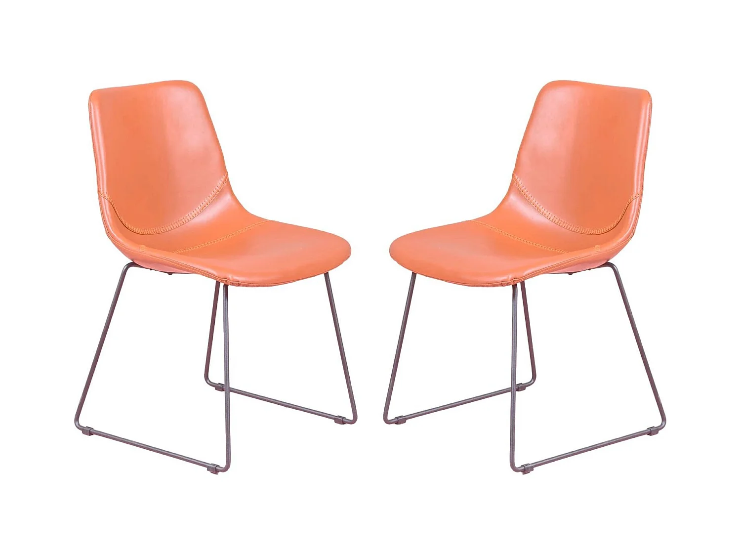 Lot de 2 chaises industrielles - City - Orange