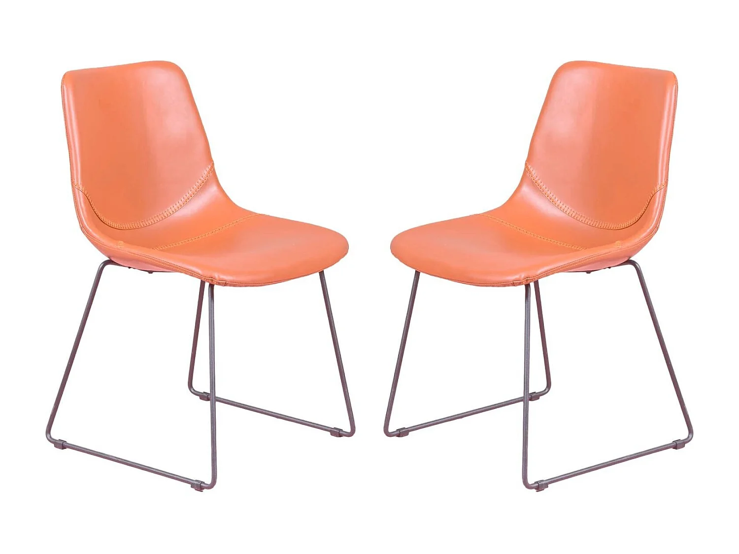 Lot de 2 chaises industrielles - City - Orange