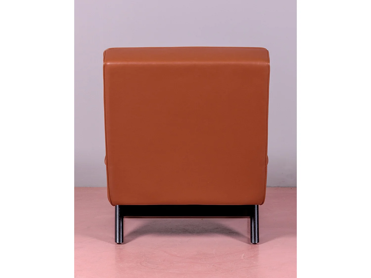 Vintage-Sessel aus Eschenholz und mit Kunstleder gepolstert - West - Braun