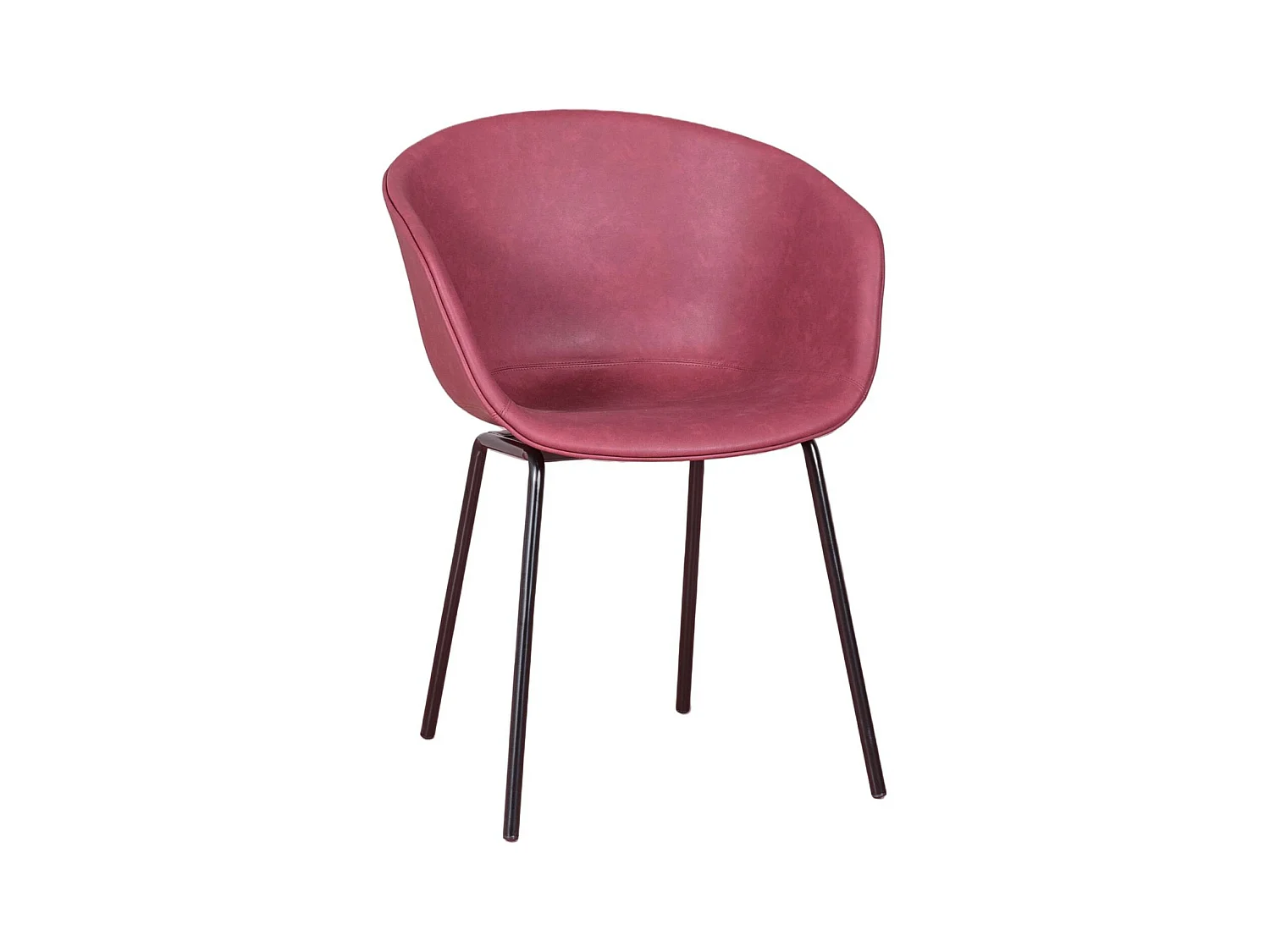 Chaise vintage avec accoudoirs tapissée de simili cuir ciré - Denver - Burdeos