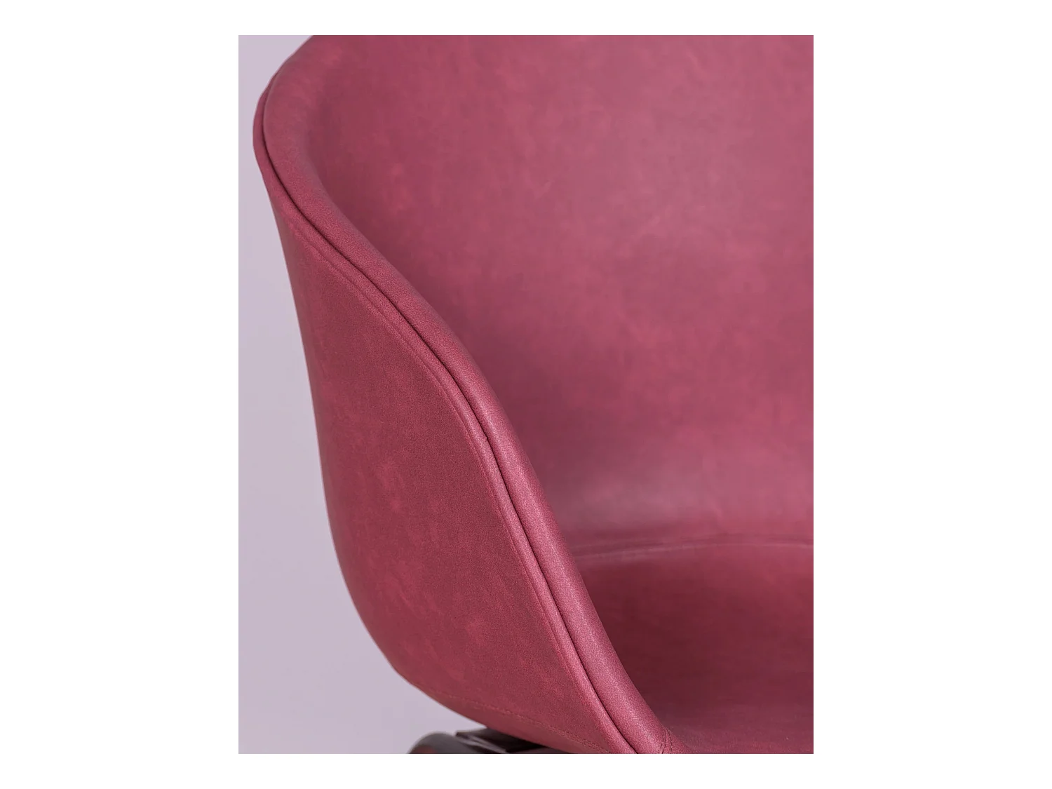 Silla vintage con reposabrzos tapizada en polipiel encerado - Denver - Burdeos