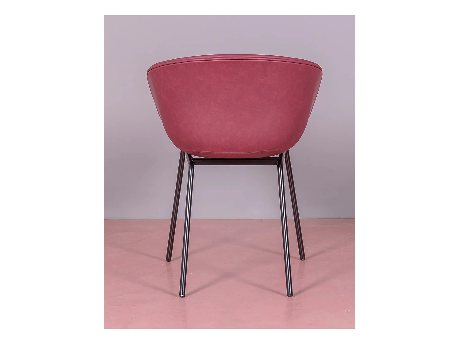 Silla vintage con reposabrzos tapizada en polipiel encerado - Denver - Burdeos