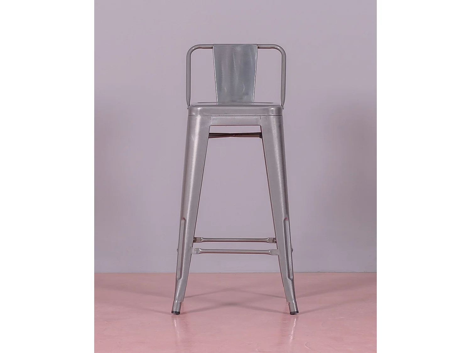 Industriële metalen kruk met lage rugleuning (66cm) - Bistro - Metaal