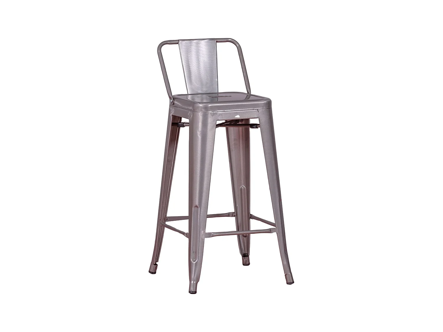 Tabouret industriel en métal à dossier bas (66cm) - Bistro - Métal