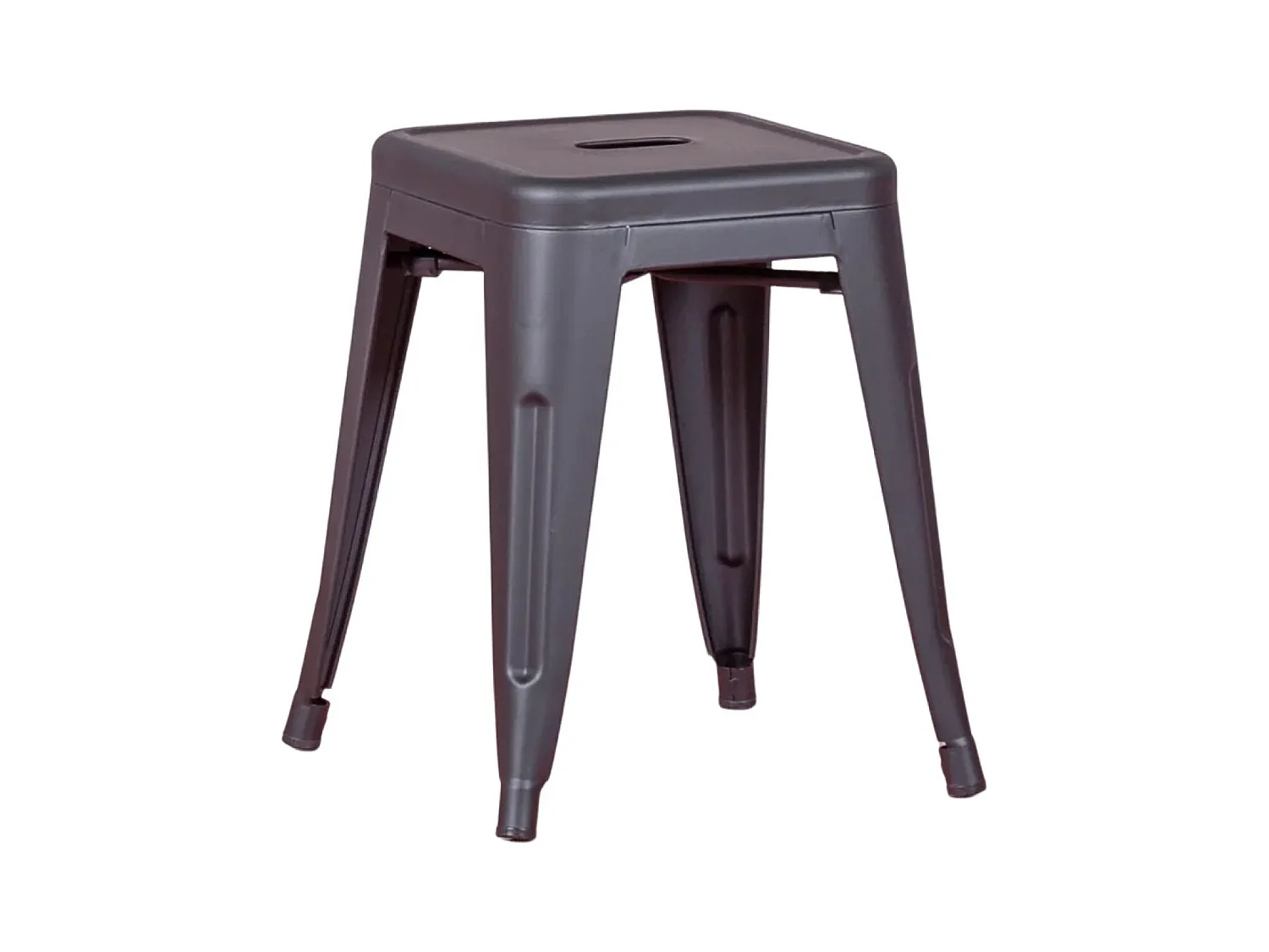 Tabouret bas industriel en acier (45cm) - Bistro - Noir