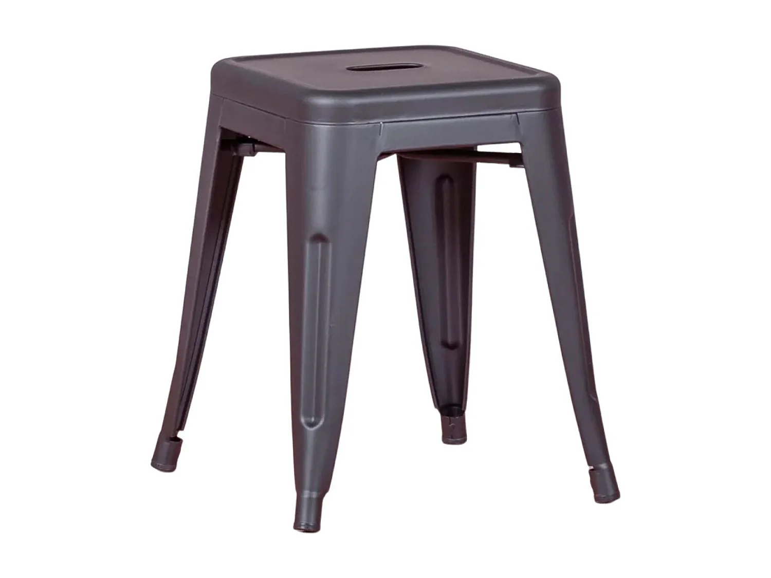 Tabouret bas industriel en acier (45cm) - Bistro - Noir