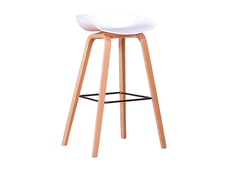 Nordic Kruk met beukenhouten poten (75cm) - Daxer - Wit