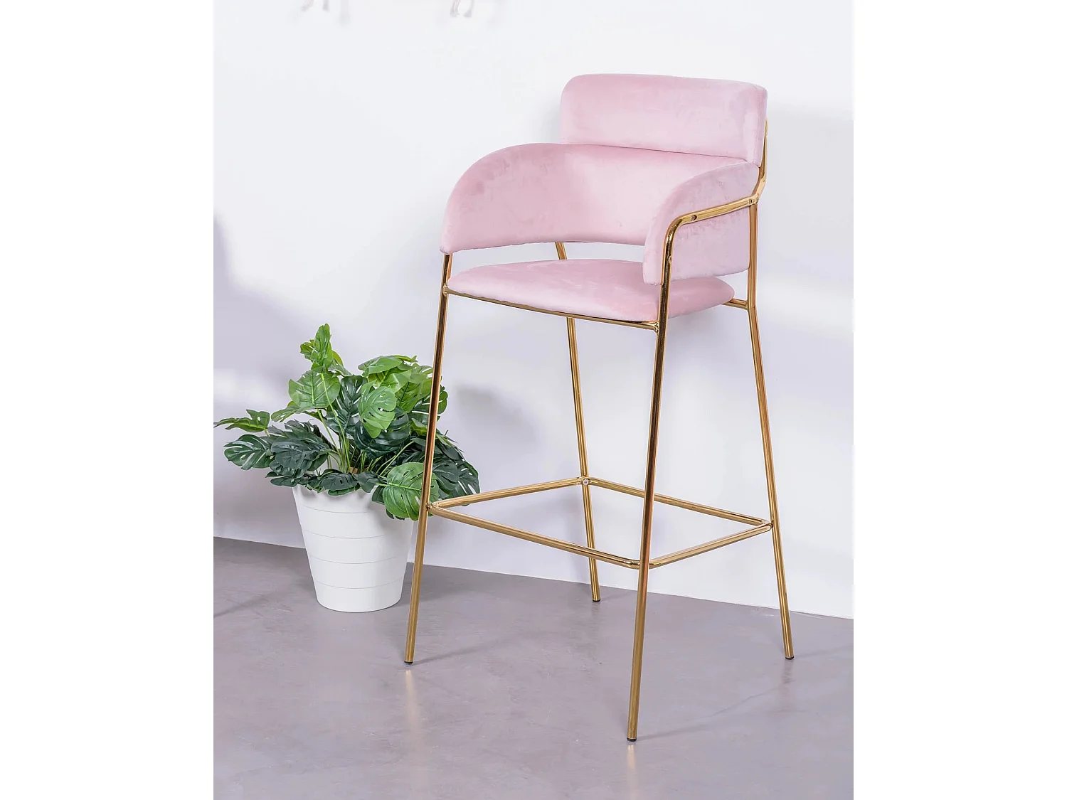 Set van 2 designkrukken bekleed met fluweel - Cruiser - Roze