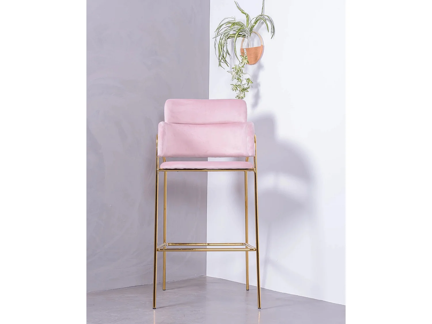 Set van 2 designkrukken bekleed met fluweel - Cruiser - Roze