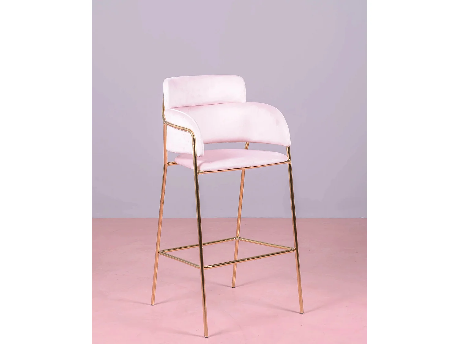 Set van 2 designkrukken bekleed met fluweel - Cruiser - Roze