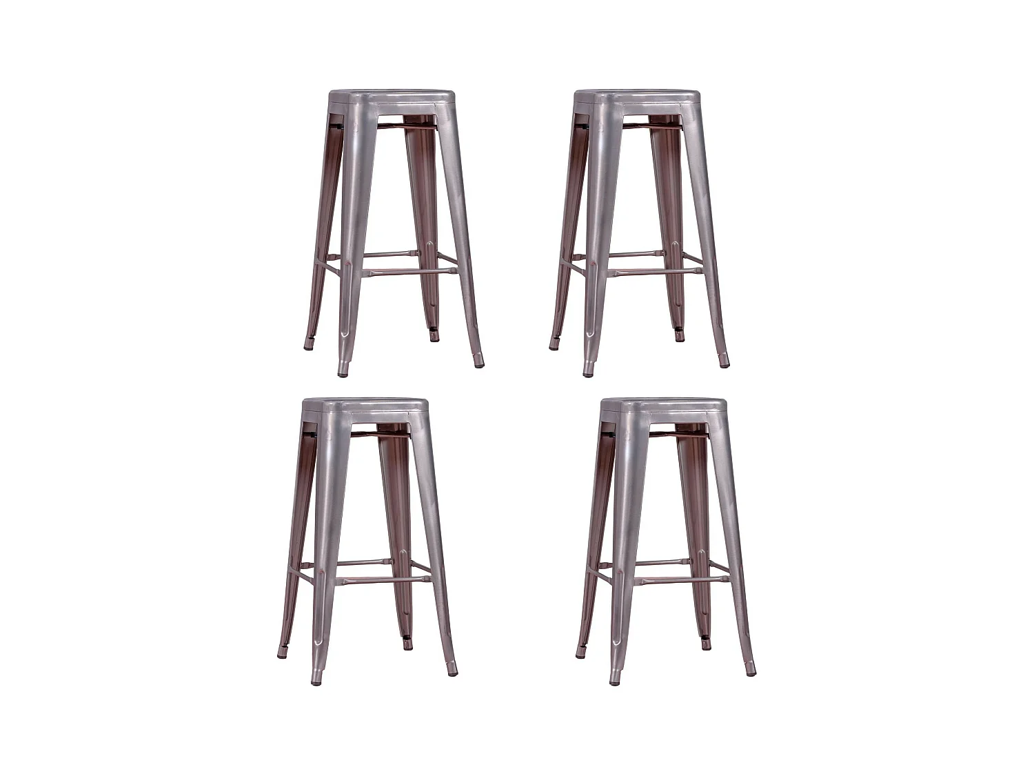 Lot de 4 tabourets en métal 66cm de haut - Bistro - Métal