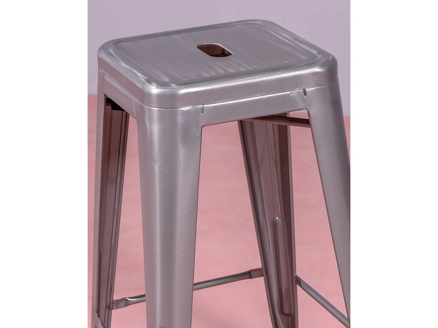 Lot van 4 metalen krukjes 66cm hoog - Bistro - Metaal