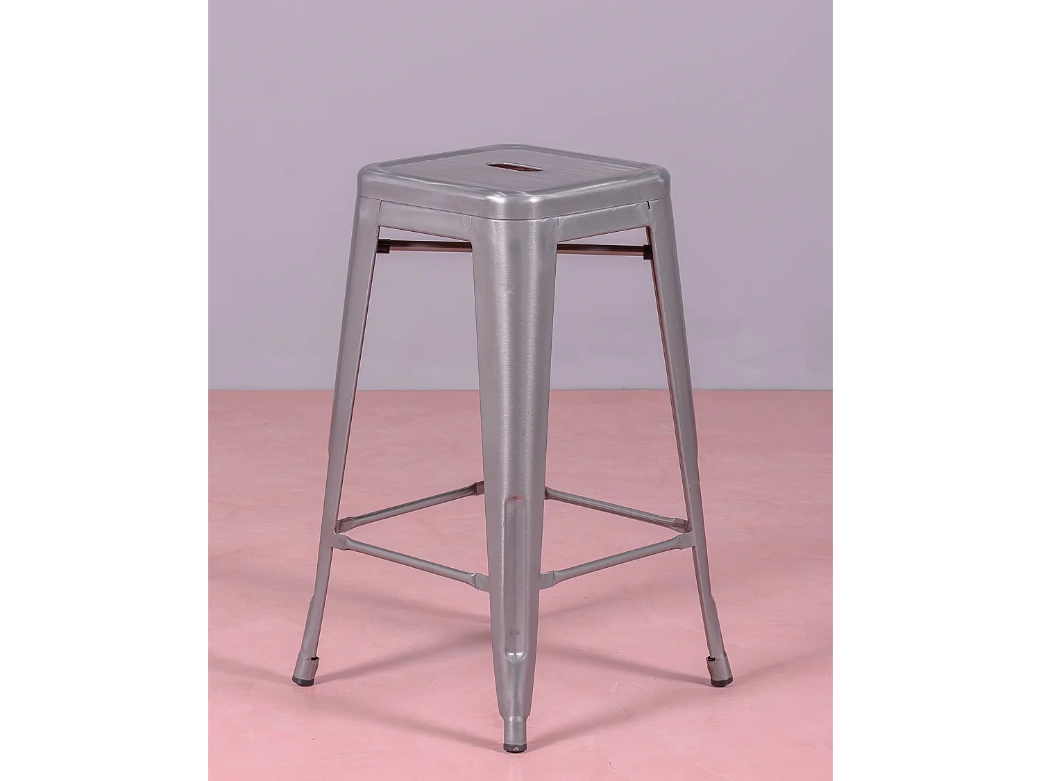 Lot van 4 metalen krukjes 66cm hoog - Bistro - Metaal