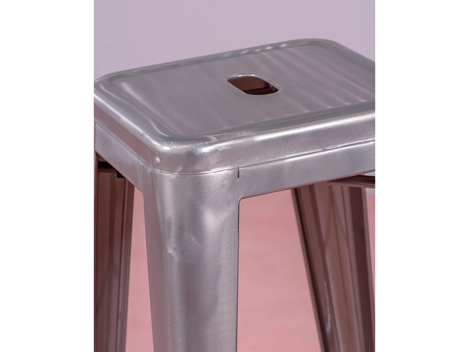 Lot van 4 metalen krukjes 76cm hoog - Bistro - Metaal