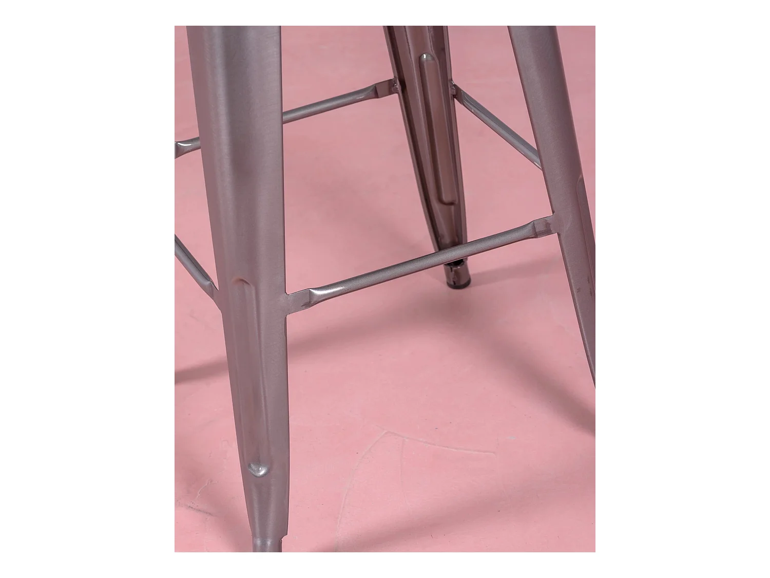 Lot van 4 metalen krukjes 76cm hoog - Bistro - Metaal