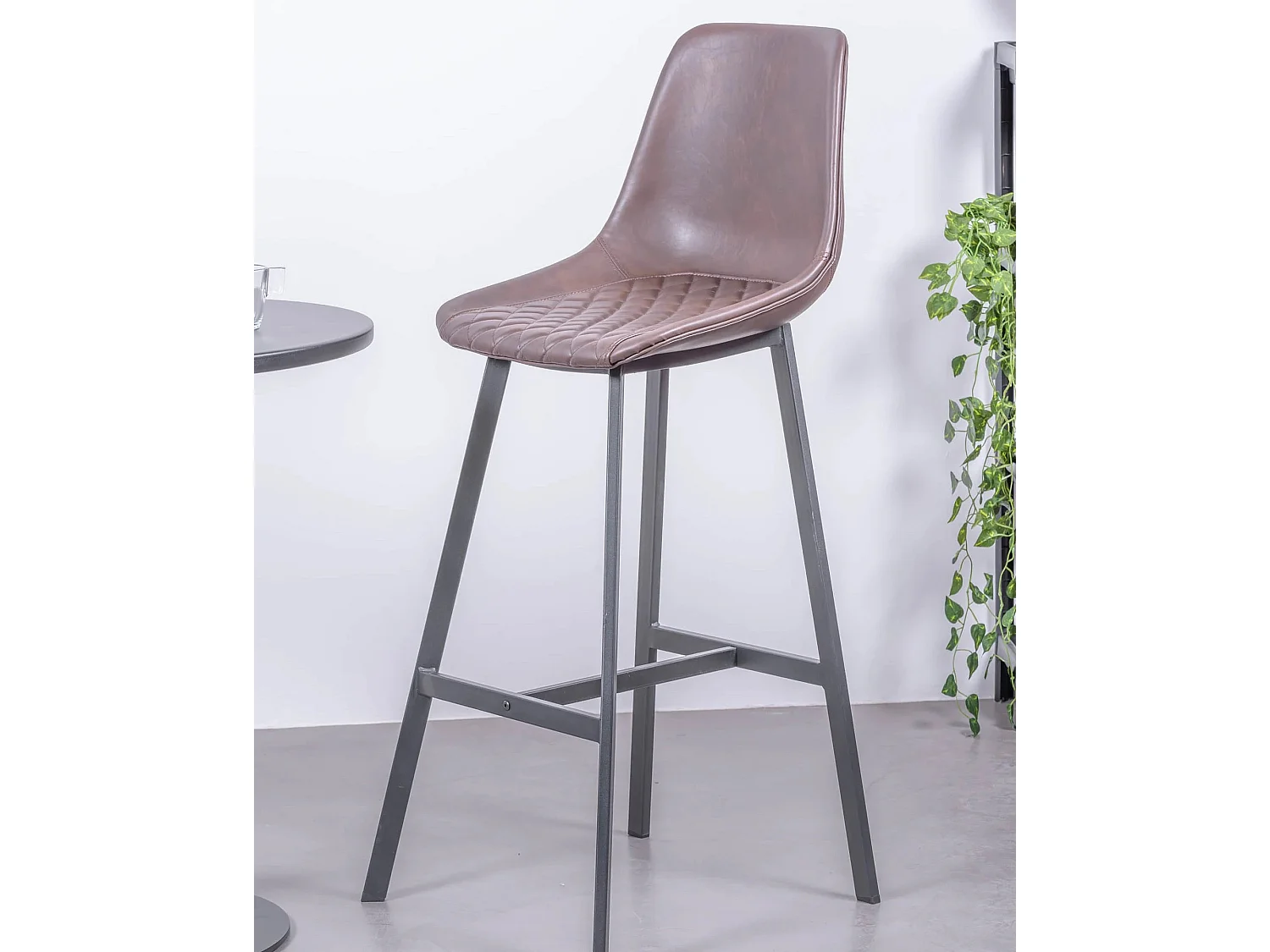 Lot de 2 tabourets hauts avec dossier - Jules - Brun