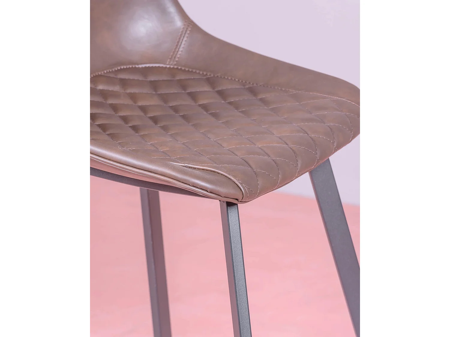 Lot de 2 tabourets hauts avec dossier - Jules - Brun