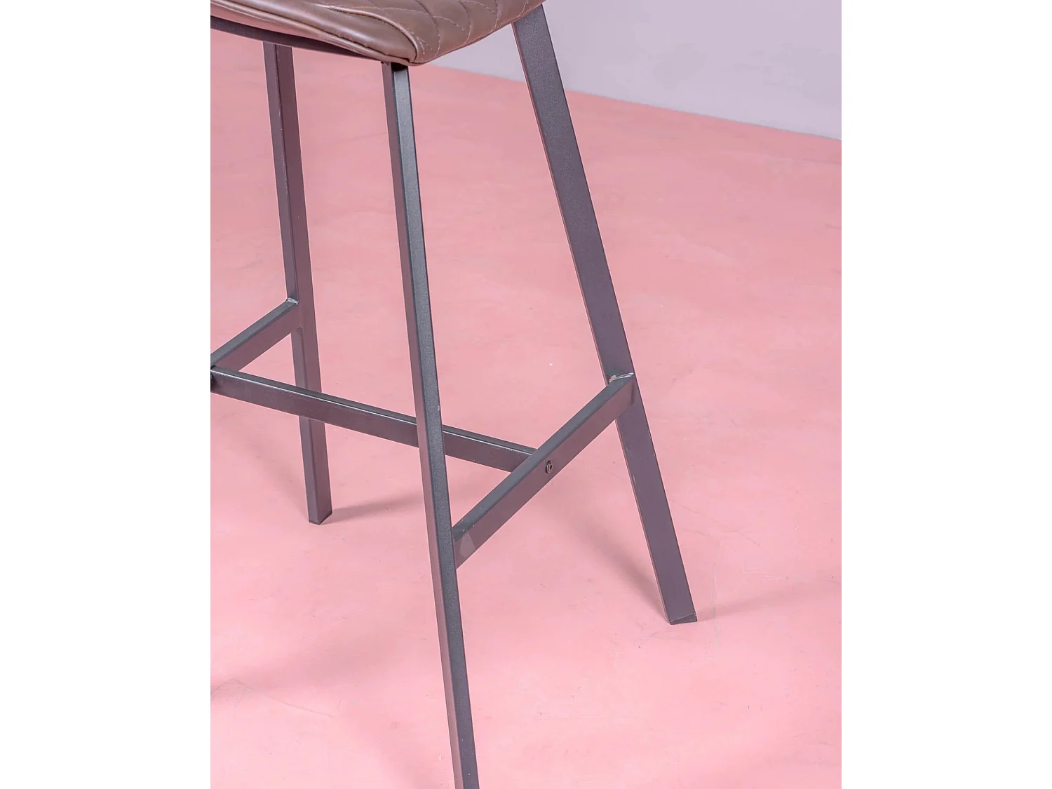 Lot de 2 tabourets hauts avec dossier - Jules - Brun