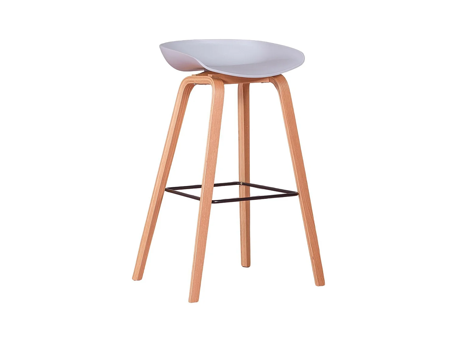 Nordischer Hocker mit Beinen aus Buchenholz (75 cm) - Daxer - Hellgrau