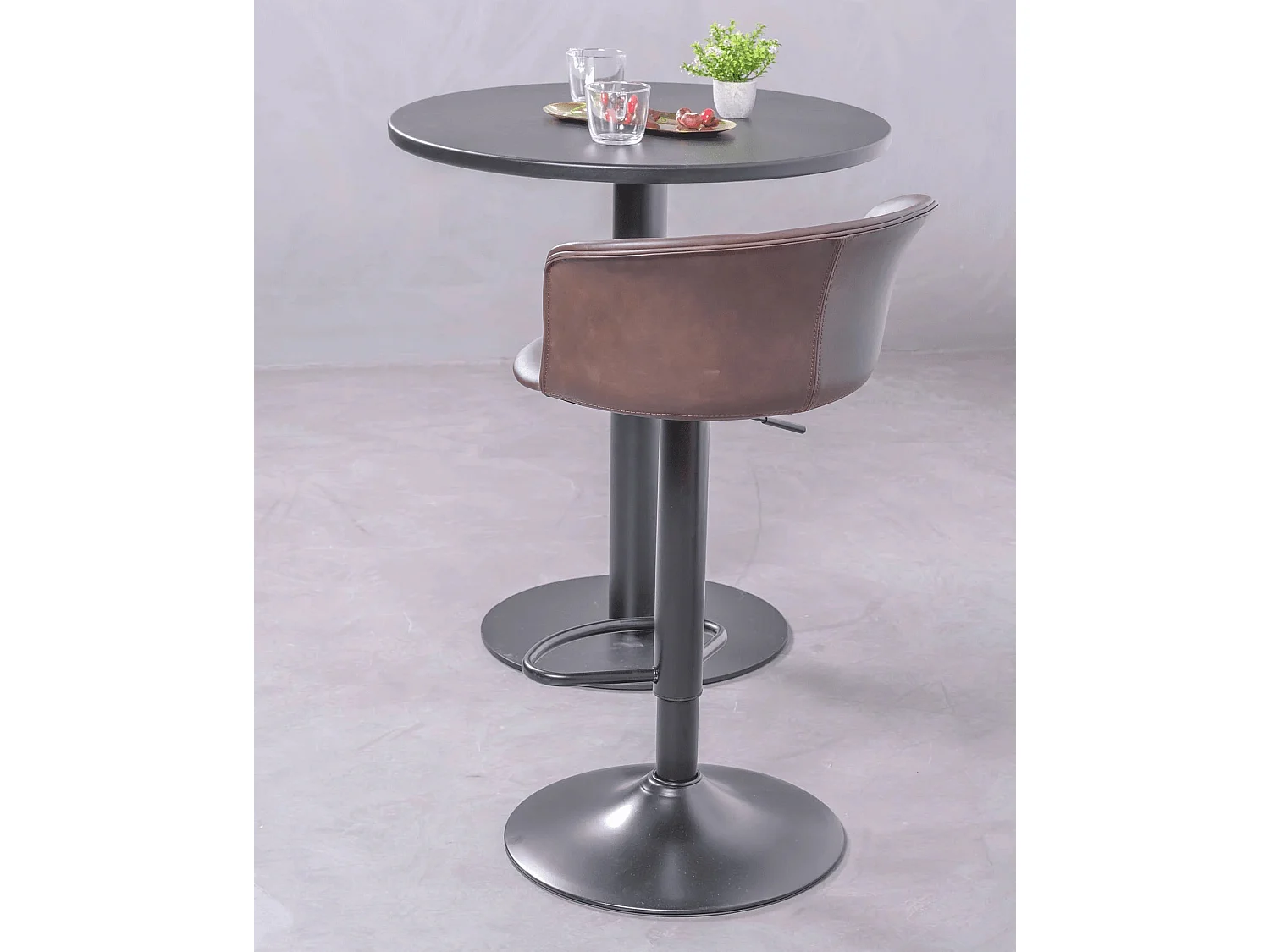 Lot de 2 tabourets réglables - Brandon - Brun