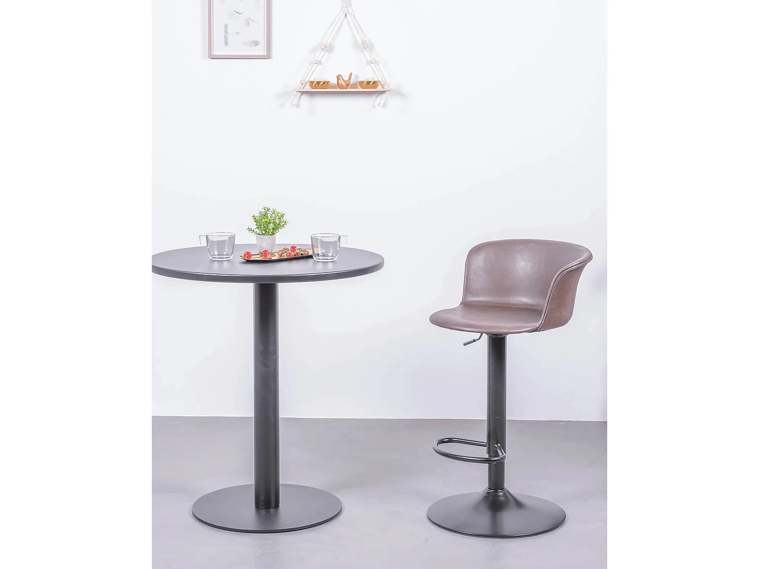 Lot de 2 tabourets réglables - Brandon - Brun