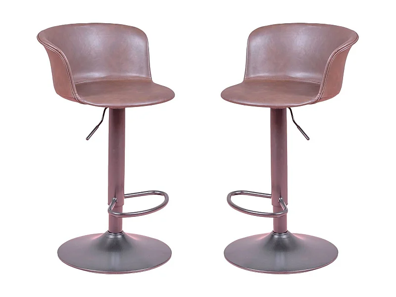 Packung mit 2 verstellbaren Hockern - Brandon - Braun